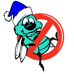 Image of The Bug Master icon with a Blue Santa hat on.