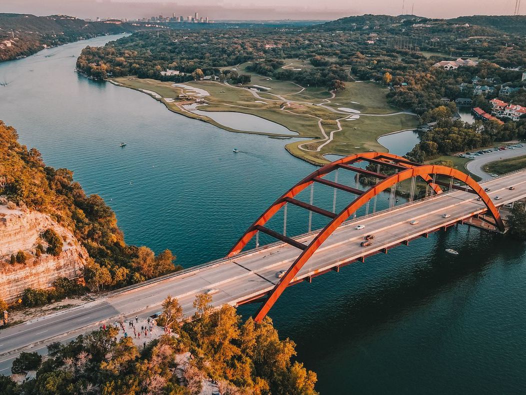 Pennybacker Bridge - Austin, Texas Aerial view of Pennybacker Bridge in Austin, TX