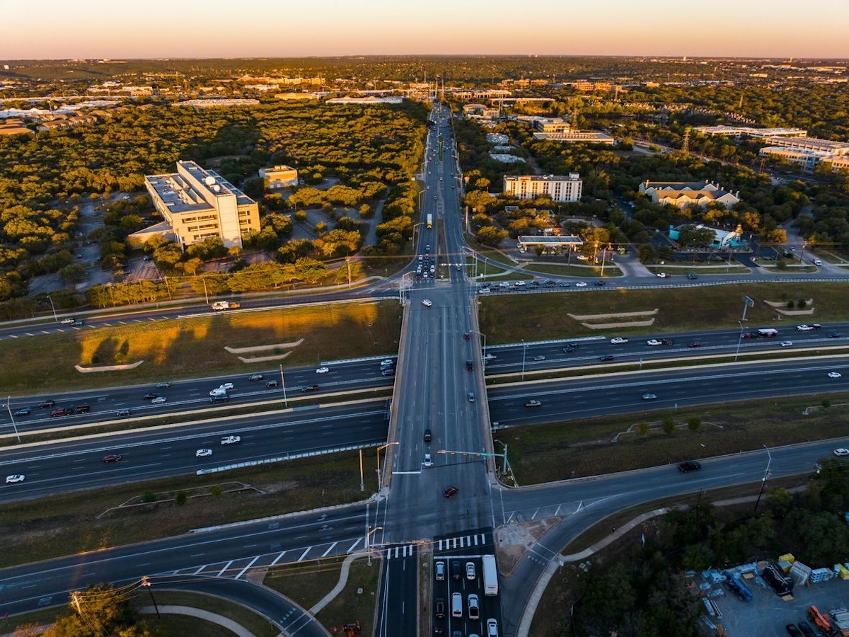 Termite Control Service in Leander, Texas Transportation Highway Morning Sunrise Golden Hour in Leander, Texas